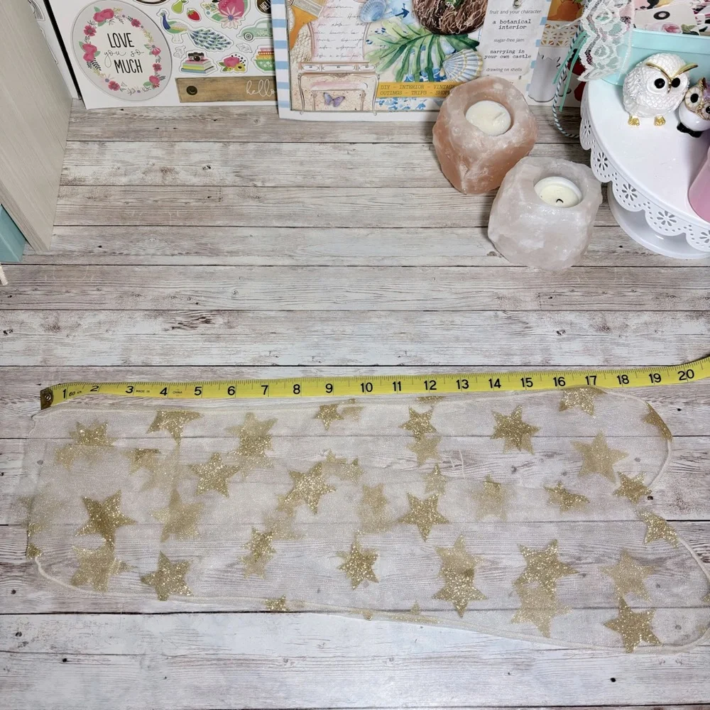 FREE WHEN BUNDLED Women’s Sheer Shimmer Trouser Socks With Gold Glitter Stars